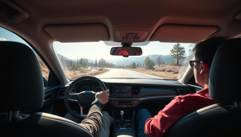 test driving a car