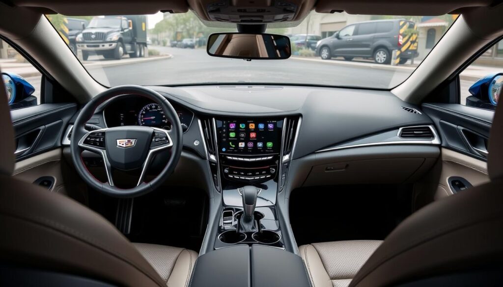 Image of Cadillac CT4 interior with advanced tech features