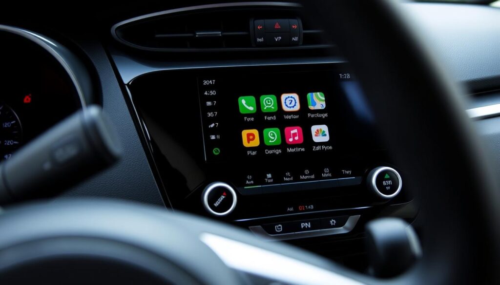 Image of Nissan Versa interior showcasing its infotainment system