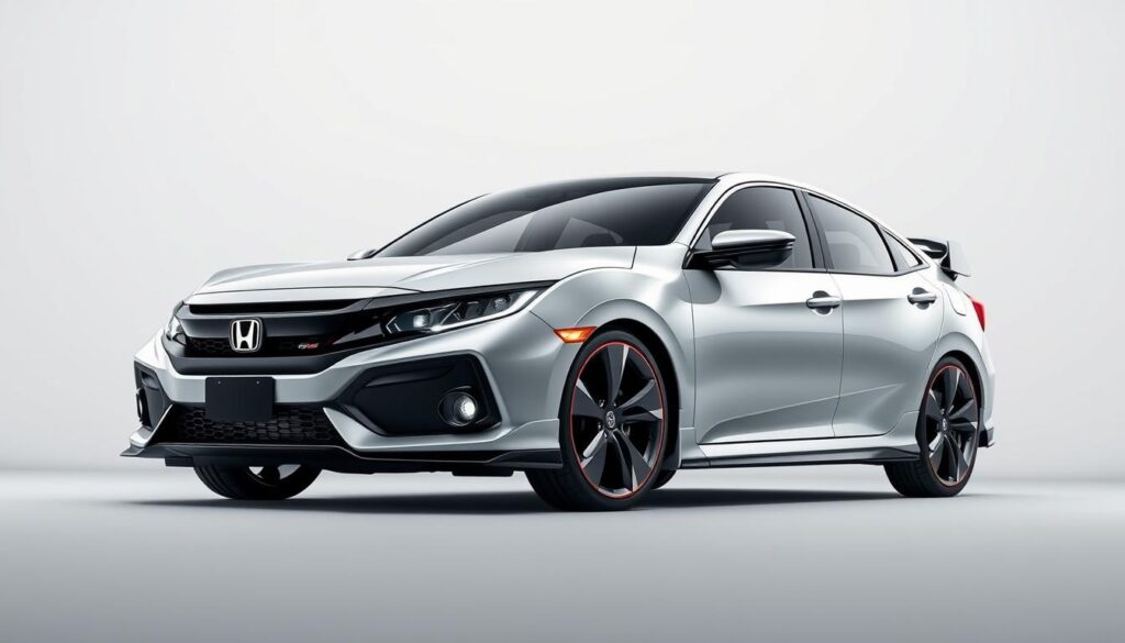 Image of a Honda Civic sedan with a futuristic, tech-inspired design