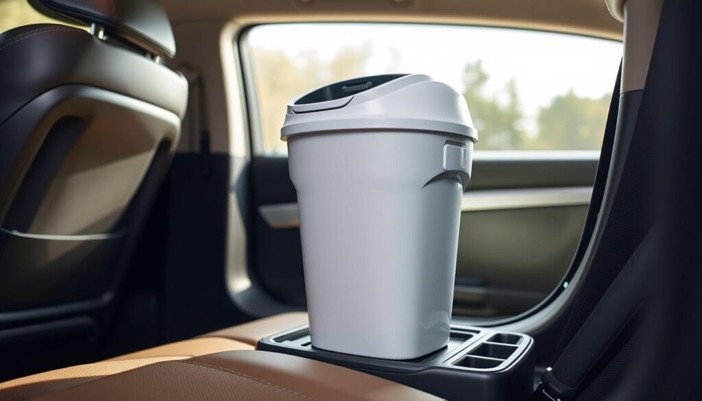 Image of a car trash can in a vehicle