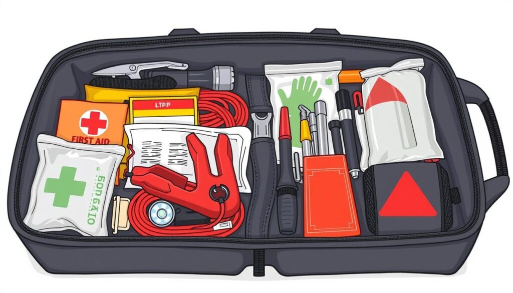 Image of a comprehensive emergency roadside kit for cars