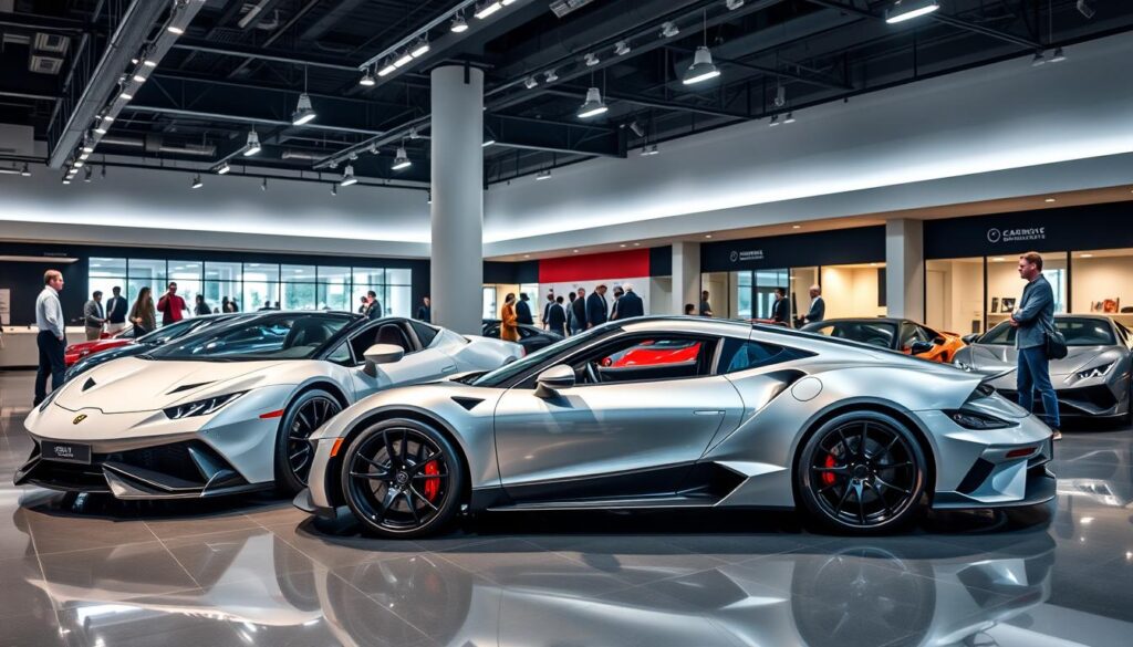 Image of a high-performance sports car dealership