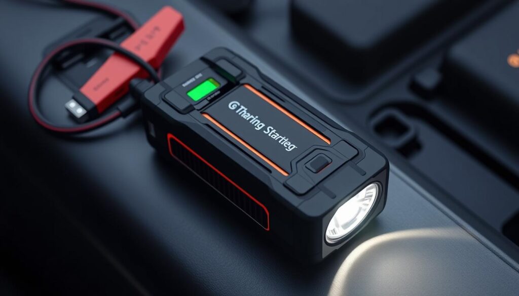 compact car jump starter with USB charging